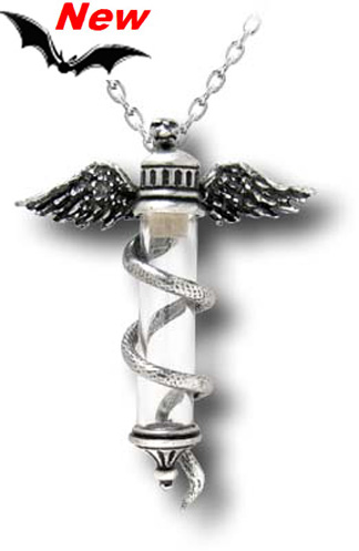 Rod of Asclepius Pendant, by Alchemy Gothic